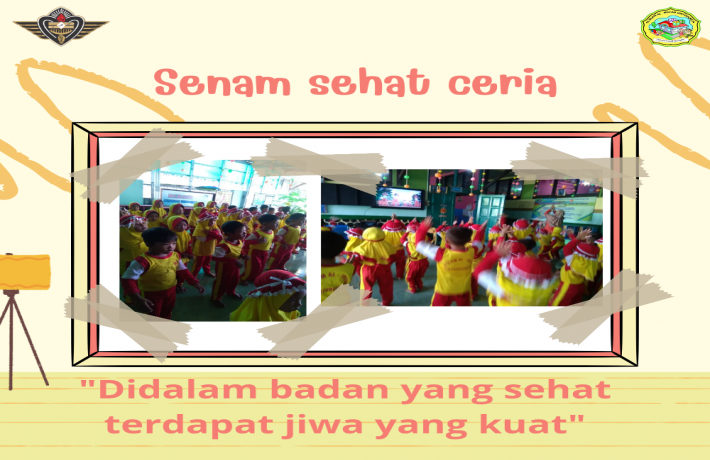 Bersemangat dengan kegiatan senam di TK ISLAM AL IRSYAD GINTUNGREJA