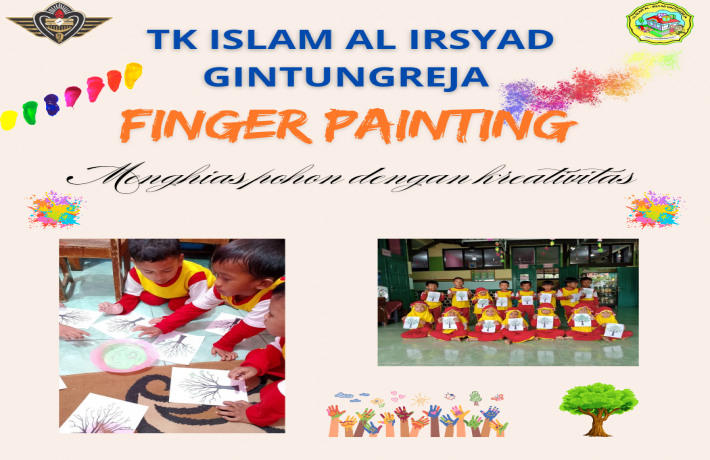 Finger painting menghias pohon dengan kreativitas 