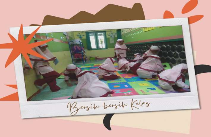 Melatih anak menjaga kebersihan kelas