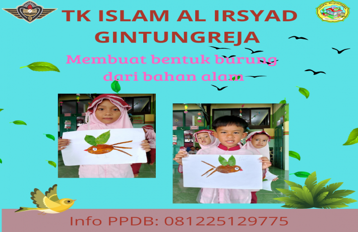 Membuat bentuk burung dari bahan alam