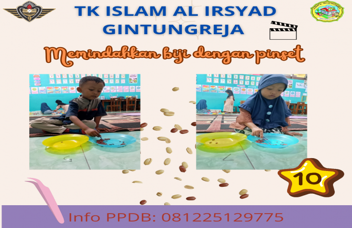 Serunya belajar angka dengan pinset dan biji kacang