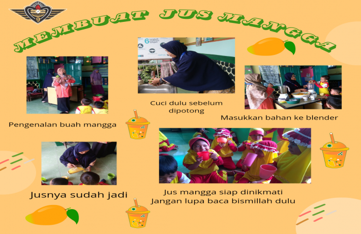 Memperkenalkan Kegiatan Praktek Membuat Jus Mangga di TK Islam Al Irsyad Gintungreja Anak-anak suka 