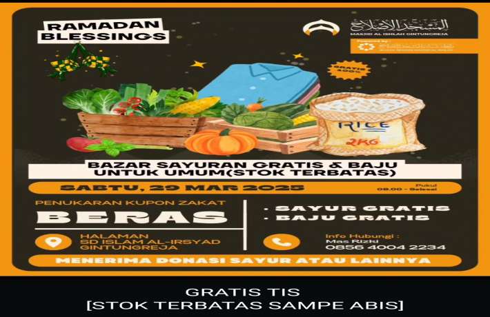 Ramainya Bazar Sayur dan Baju di Komplek Al Irsyad Gintungreja 