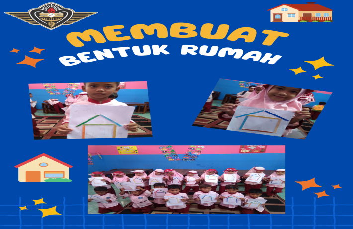 Membuat Bentuk Rumah Dari Stik Es Krim yang Diberi Warna: Kreativitas dan Kebersamaan Anak-anak di T