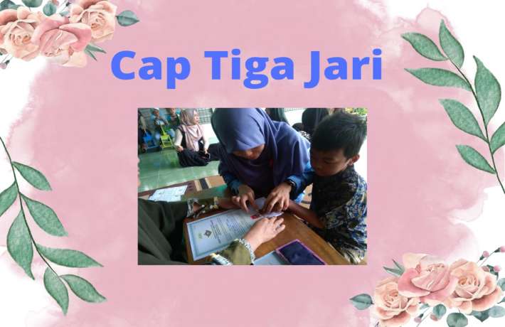 Cap tiga jari TK Islam Al Irsyad Gintungreja